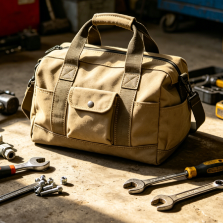 Industrial Canvas Tool Carrier – Reinforced Repair Equipment Bag